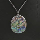 Paua and Silver Pendant on Chain.