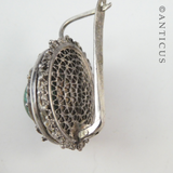 Silver Filgree and Malachite Tribal Earrings.