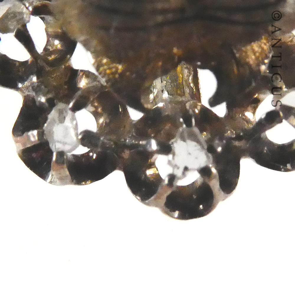 Antique Silver, Gold and Diamond Earrings.