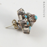 Vintage Turquoise and Pearl Stud Earrings.