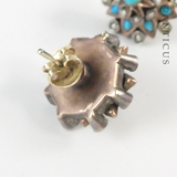 Vintage Turquoise and Pearl Stud Earrings.