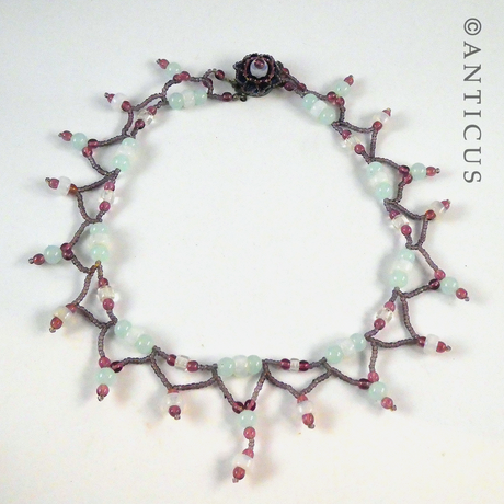 Beaded Neckace with Ornate Clasp.