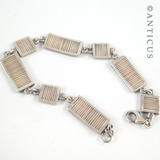 Silver Bracelet with Turquoise Panels.