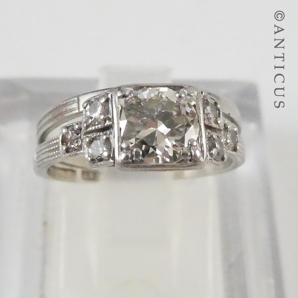 Diamond and Platinum Engagement and Wedding Ring.