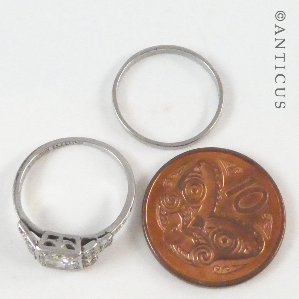 Diamond and Platinum Engagement and Wedding Ring.