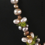 Coloured Pearls and Peridot Necklace.
