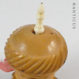 Antique Coquilla Nut Tape Measure Case.