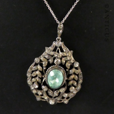 Antique Silver and Paste Diamonds Pendant.