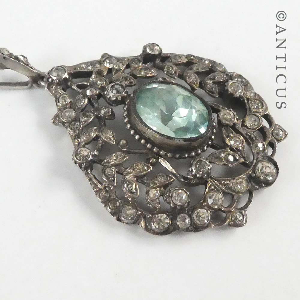 Antique Silver and Paste Diamonds Pendant.