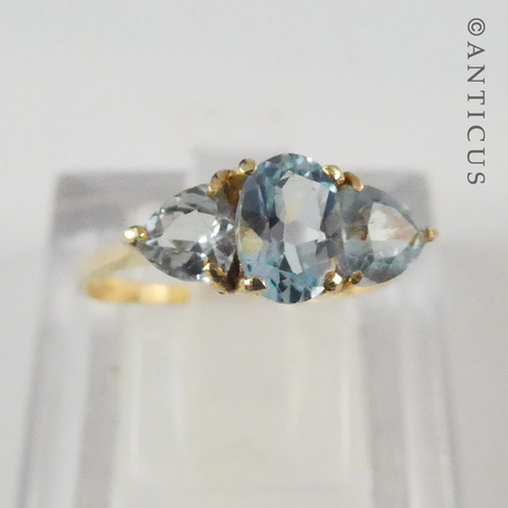 10ct Gold and Blue Topaz Ring.