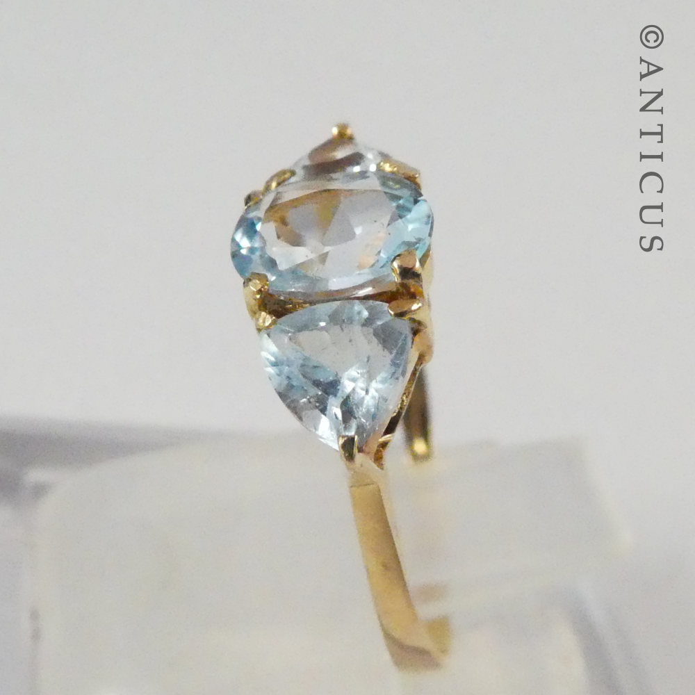 10ct Gold and Blue Topaz Ring.