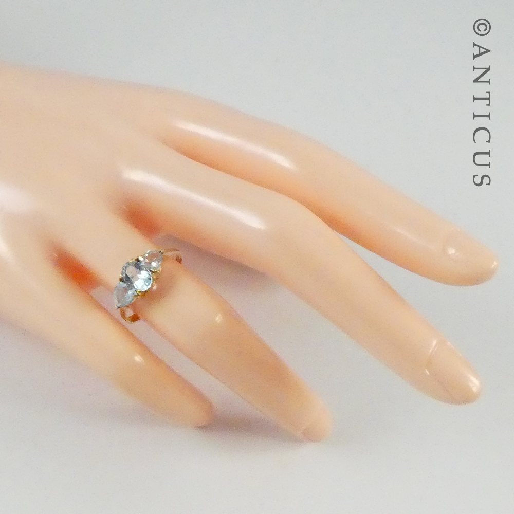10ct Gold and Blue Topaz Ring.