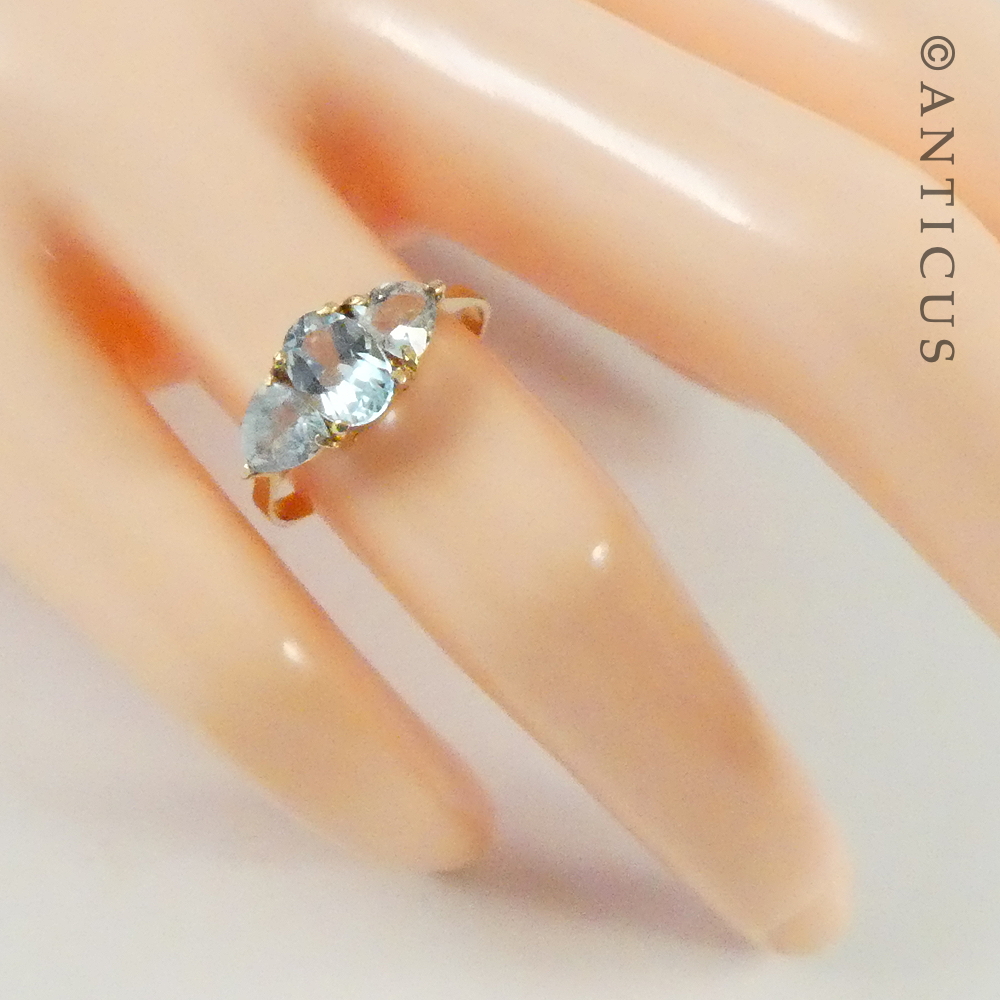 10ct Gold and Blue Topaz Ring.
