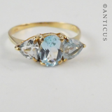 10ct Gold and Blue Topaz Ring.