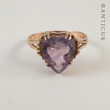 Vintage Rose Gold and Amethyst Heart Ring.