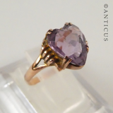 Vintage Rose Gold and Amethyst Heart Ring.