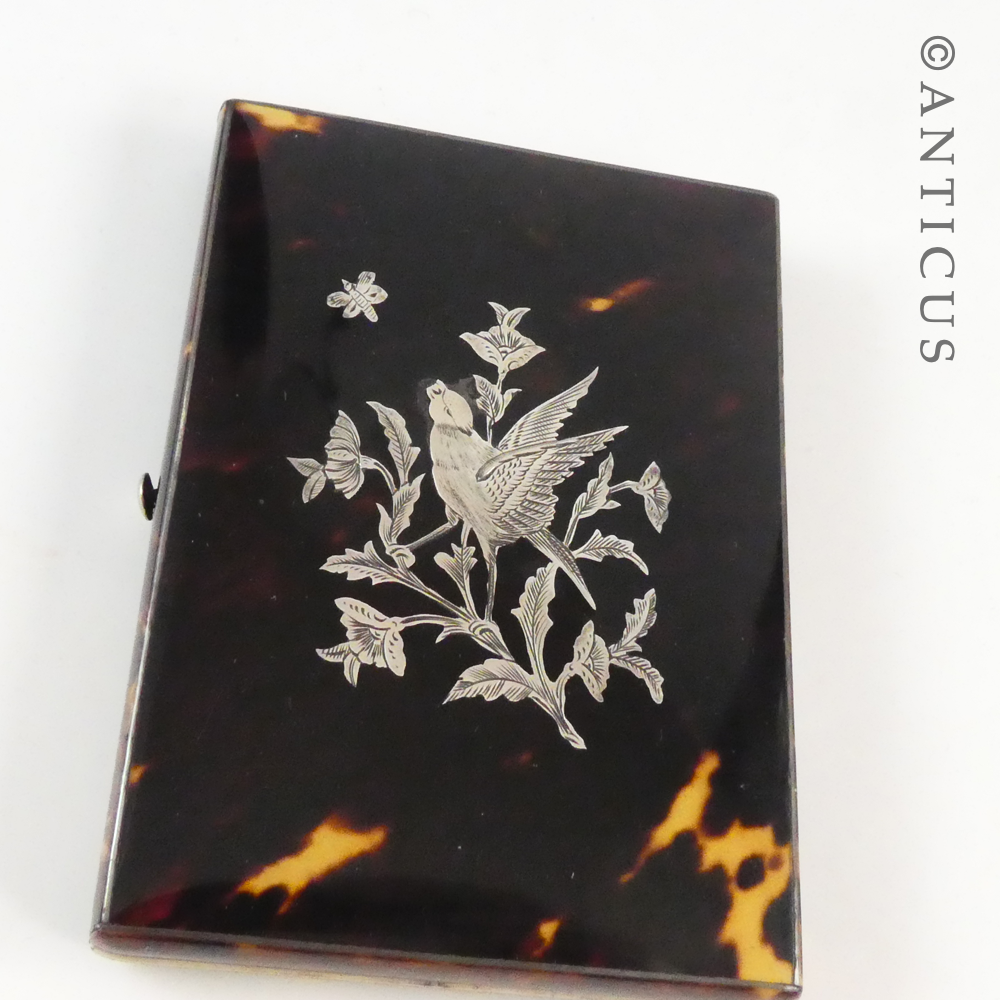 Victorian Tortoiseshell and Silver Card Case.