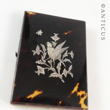 Victorian Tortoiseshell and Silver Card Case.