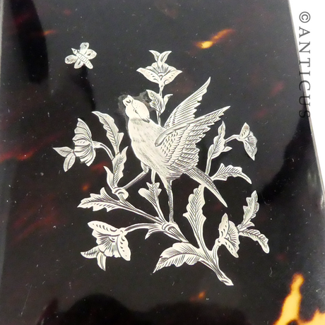 Victorian Tortoiseshell and Silver Card Case.