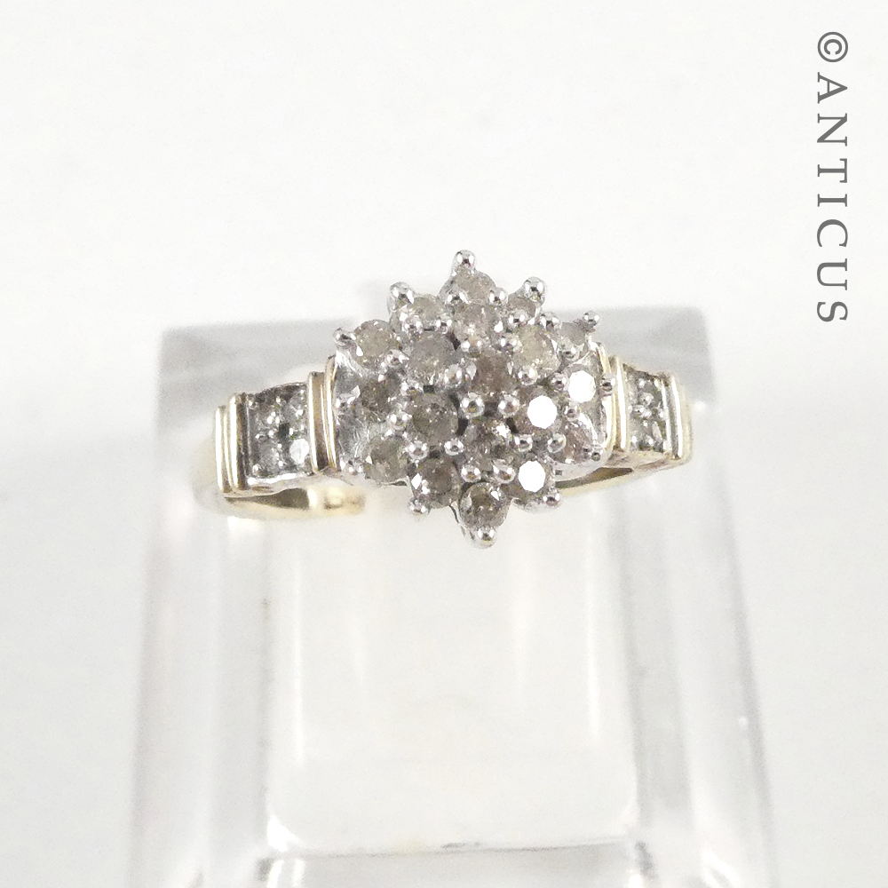 Gold and Diamond Cluster Ring.