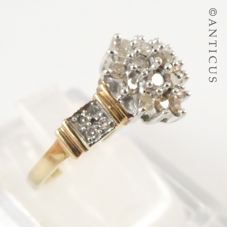Gold and Diamond Cluster Ring.
