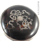 Silver and Tortoiseshell Lidded Crystal Scent Bottle.