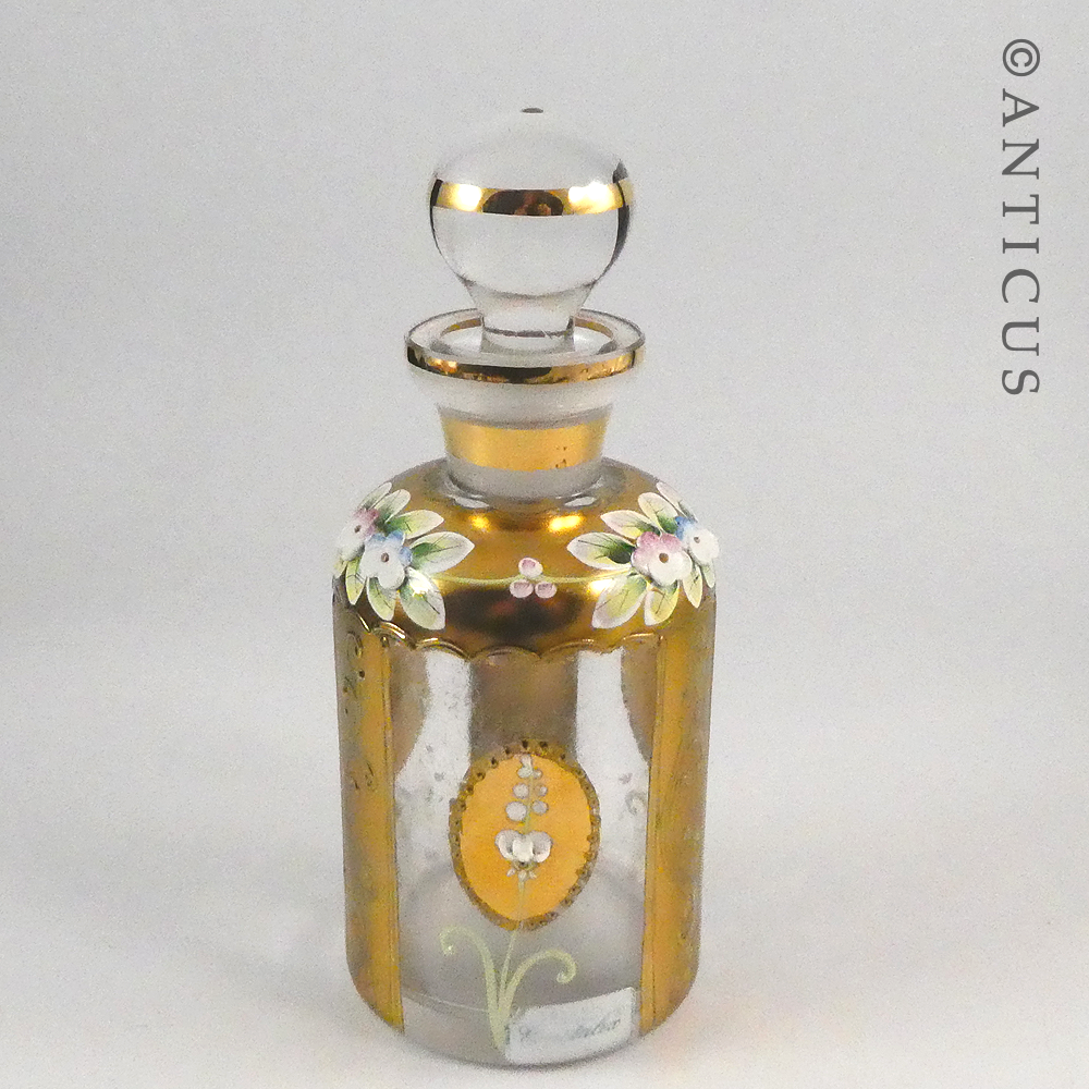 Large Bohemian Glass Scent Bottle.
