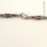 Silver Snake Chain wirh Enamel Pendant.