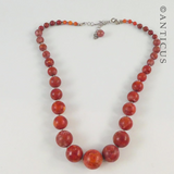 Coral Beads Graduated Necklace.