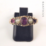 Antique Ruby and Pearl Gold Ring.