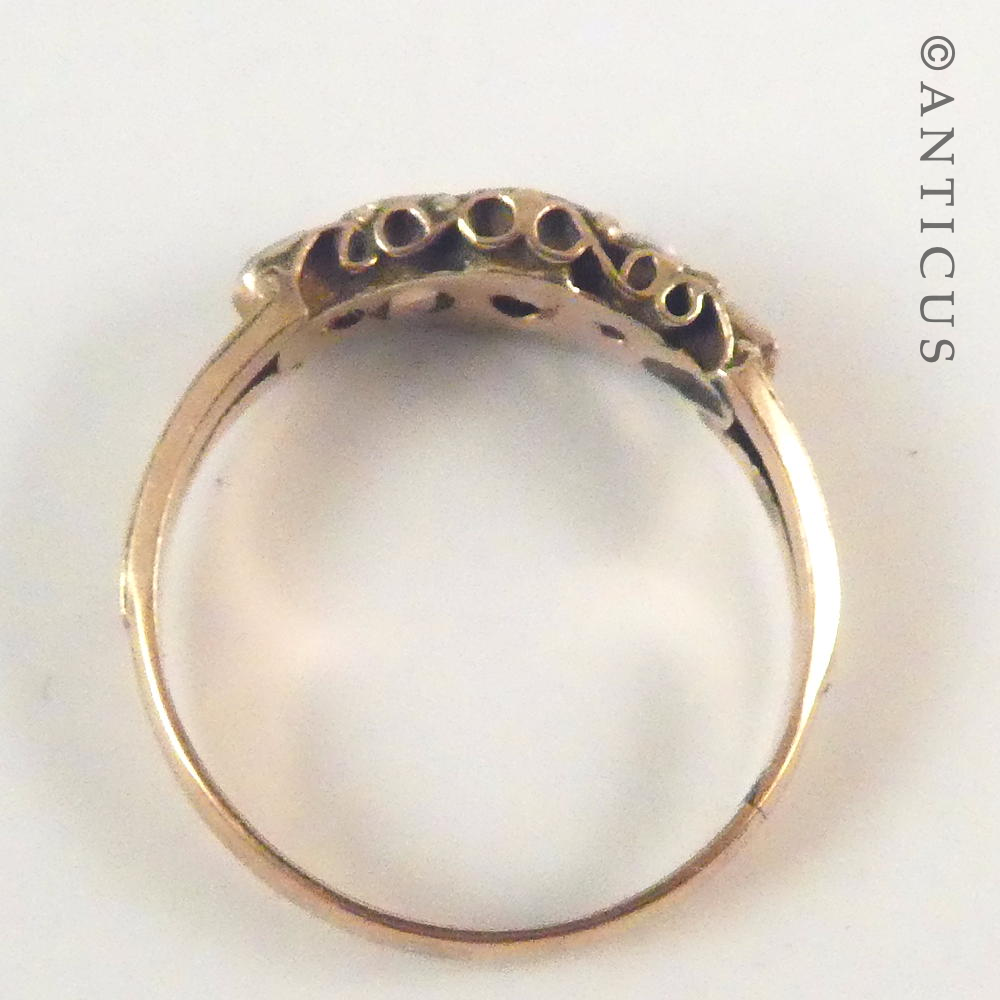 Antique Ruby and Pearl Gold Ring.