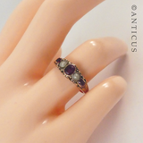 Antique Ruby and Pearl Gold Ring.