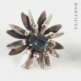 Vintage Silver Earrings, Flower Design.
