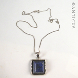 Sterling Silver and Lapis Pendant on Chain.