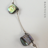 Silver and Paua Shell Pieces Necklace.