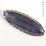 Vintage Oval Silver and Paua Brooch.