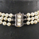 Three Strand Cultured Pearl Choker Necklace.