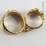 Gold Miniature Pairof rings, Pendant or Charm.