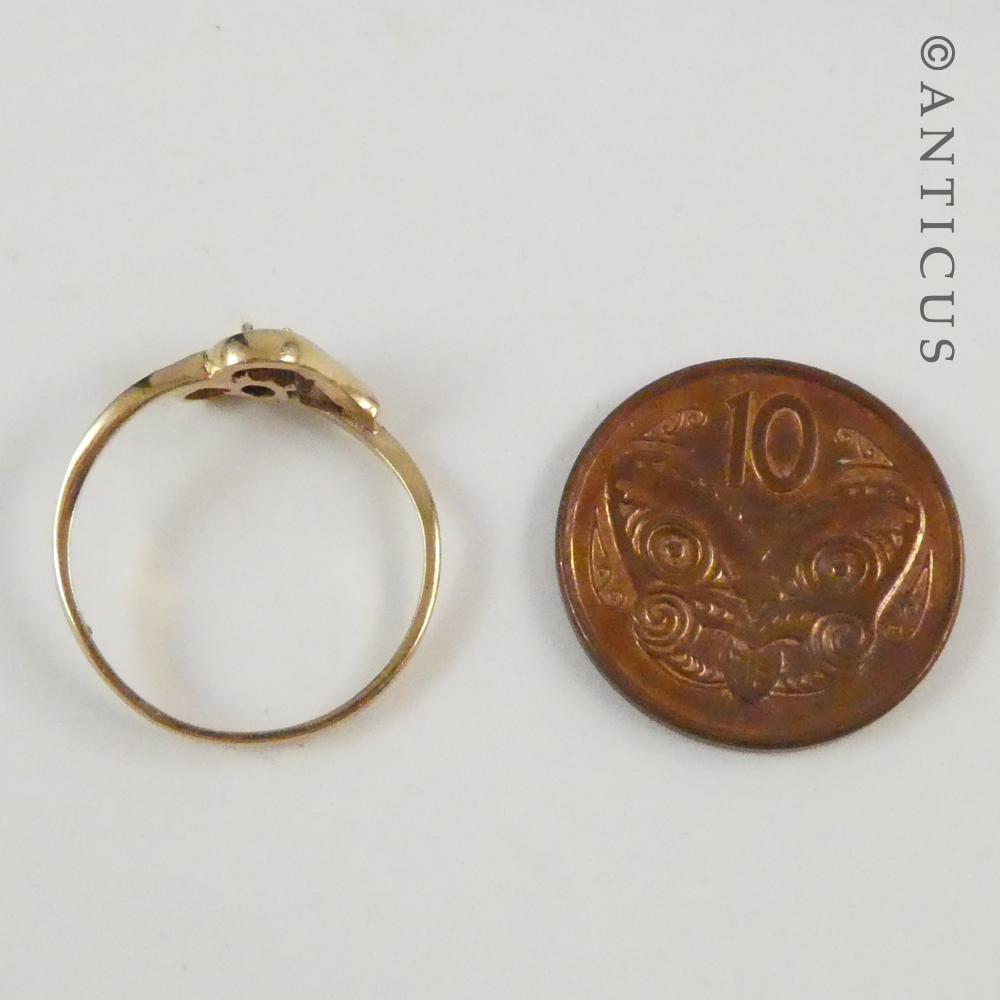 Gold Heart Ring with Crystal Stone.