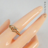 Slim 9ct gold and Small Diamond Ring.