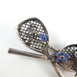 Vintage Tennis Racquet Brooch, 1930s.