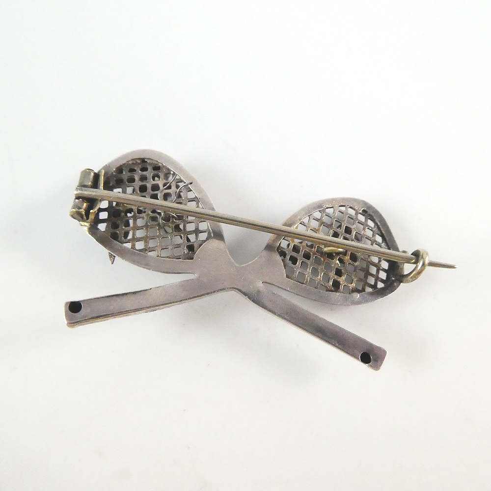 Vintage Tennis Racquet Brooch, 1930s.