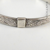 Vintage Sterling Silver Bangle, Engraved Design.