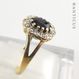 Gold, Sapphire and Diamond Cluster Ring