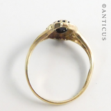 Gold, Sapphire and Diamond Cluster Ring