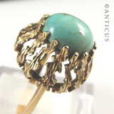 Retro Gold and Turquoise Ring.