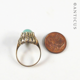 Retro Gold and Turquoise Ring.