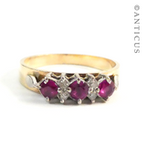 Vintage Gold, Ruby and Diamond Ring.