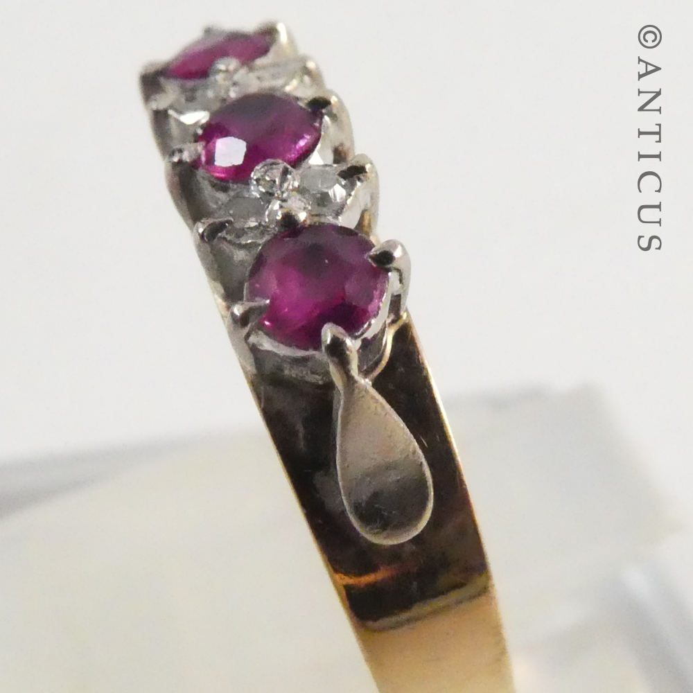 Vintage Gold, Ruby and Diamond Ring.