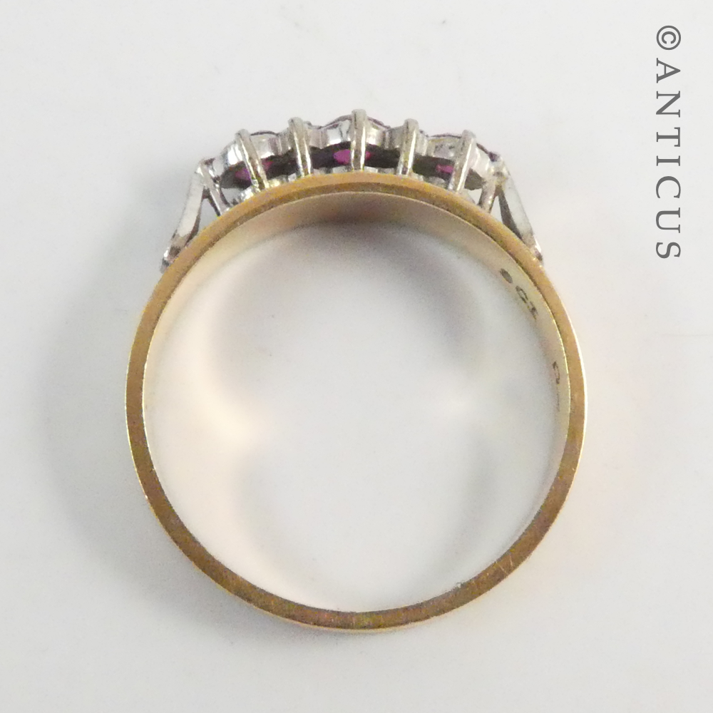 Vintage Gold, Ruby and Diamond Ring.